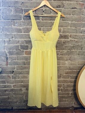 Derek Heart Yellow Sleeveless Midi Dress